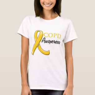 Camiseta Fita da consciência de COPD (fita do ouro)