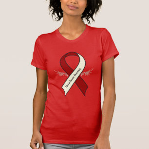 Camiseta Fita da consciência do cancer de garganta com asas