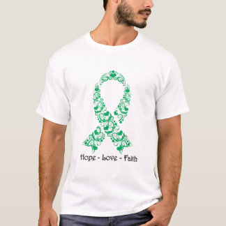 Camiseta Fita da consciência do verde esmeralda da