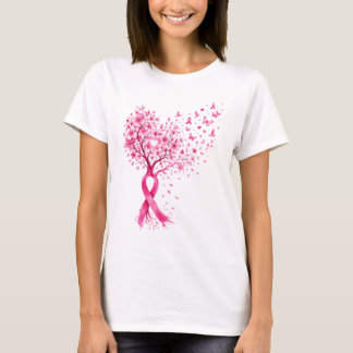 Camiseta Fita da Conscientização do Câncer de Mama Árvore C