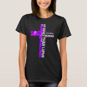 Camiseta Fita da Cruz Cristã de Conscientização do Lúpus Fa
