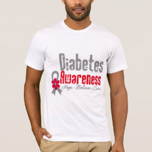 Camiseta Fita da flor da consciência do diabetes