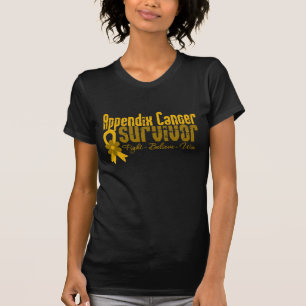 Camiseta Fita da flor do sobrevivente de câncer do apêndi