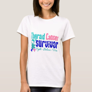 Camiseta Fita da flor do sobrevivente de câncer do tiróid