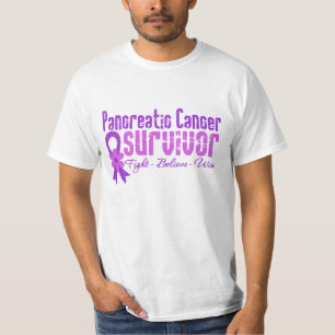 Camiseta Fita da flor do sobrevivente do câncer de pâncre