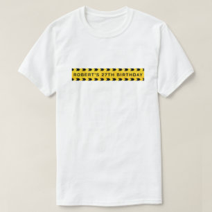 Camiseta Fita de advertência de aniversário da polícia amar
