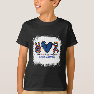 Camiseta Fita de Amor Paz Conscientização do Autismo Aceita