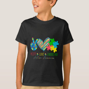 Camiseta Fita de Amor pela Paz Conscientização do Autismo A