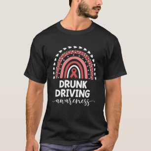 Camiseta Fita de Arco-Íris Vermelho Amor Apoio Condução Alc