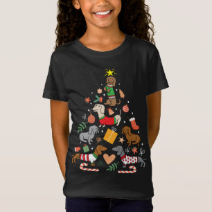 Camiseta Fita de Árvore Fresca de Natal Bonita Roupa de Cac