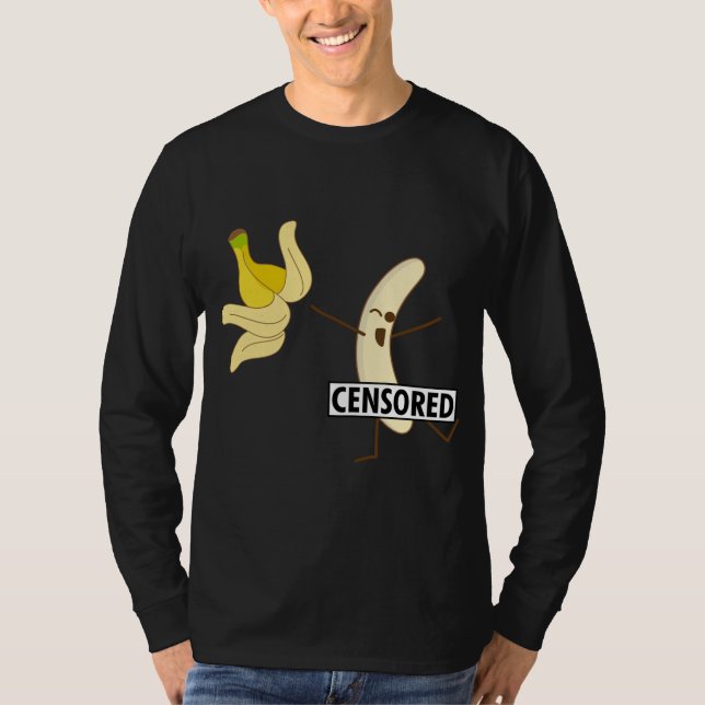 Camiseta Fita De Banana Censurada Engraçada Para Um Menino  (Frente)