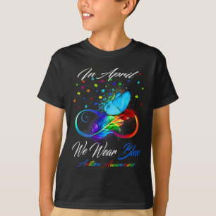 Camiseta Fita De Borboleta Em Abril Vestimos Autismo Azul E
