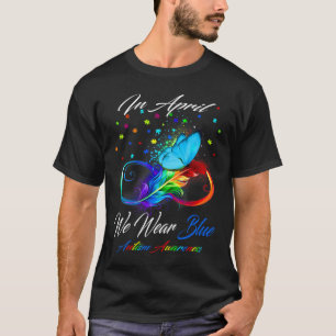 Camiseta Fita De Borboleta Em Abril Vestimos Autismo Azul E