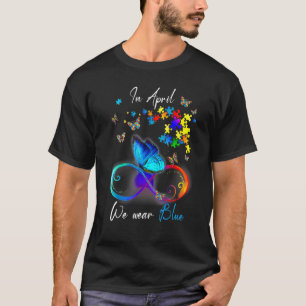 Camiseta Fita De Borboleta Em Abril Vestimos Autismo Azul E