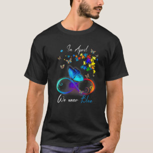 Camiseta Fita De Borboleta Em Abril Vestimos Autismo Azul E