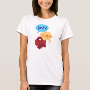 Camiseta Fita de Borgonha da esperança do amor
