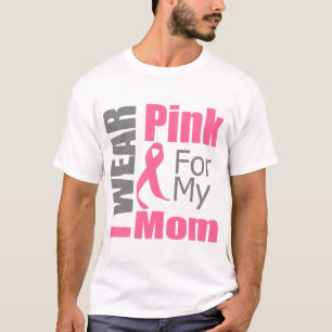 Camiseta Fita de câncer de mama eu visto a mamã cor-de-ro