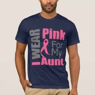 Camiseta Fita de câncer de mama eu visto a tia cor-de-rosa