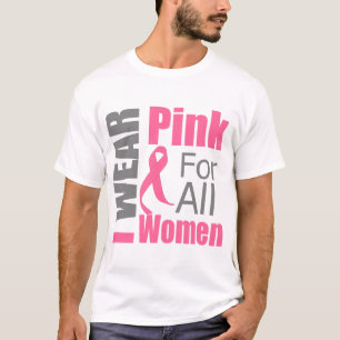 Camiseta Fita de câncer de mama eu visto o rosa para todas