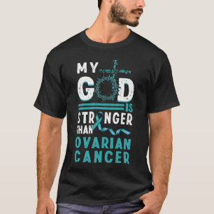 Camiseta Fita De Cancer Teal Meu Deus É Mais Forte Do Que