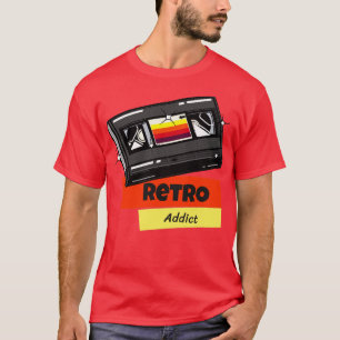 Camiseta Fita de Cassete de Vídeo Viciado Retroativo 80s