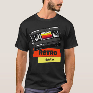 Camiseta Fita de Cassete de Vídeo Viciado Retroativo 80s