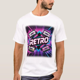 Camiseta Fita de cassete Neon dos anos 80 e 90, Vibes Retro