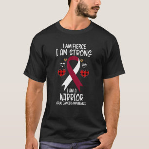 Camiseta Fita De Consciência Do Cancer Oral Eu Sou Forte W