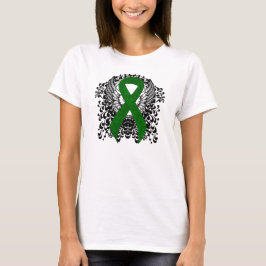 Camiseta Fita de Consciência Verde com Asas