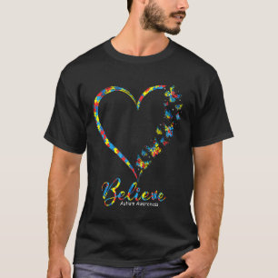 Camiseta Fita de Conscientização do Autismo-Borboleta Acred
