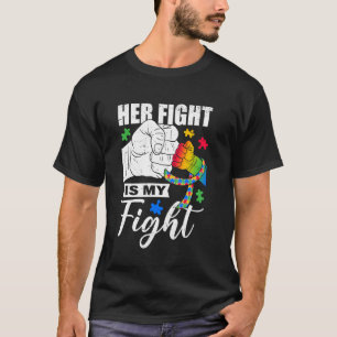 Camiseta Fita de Conscientização do Autismo Sua Luta É Minh
