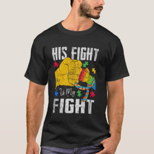 Camiseta Fita de Conscientização do Autismo Sua Luta é Minh