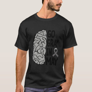 Camiseta Fita de Conscientização do Glioblastoma Tumor Cere