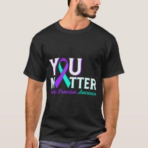 Camiseta Fita de conscientização roxa azulada de prevenção