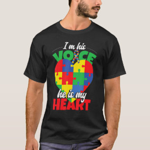 Camiseta Fita de Coração de Conscientização do Autismo 1