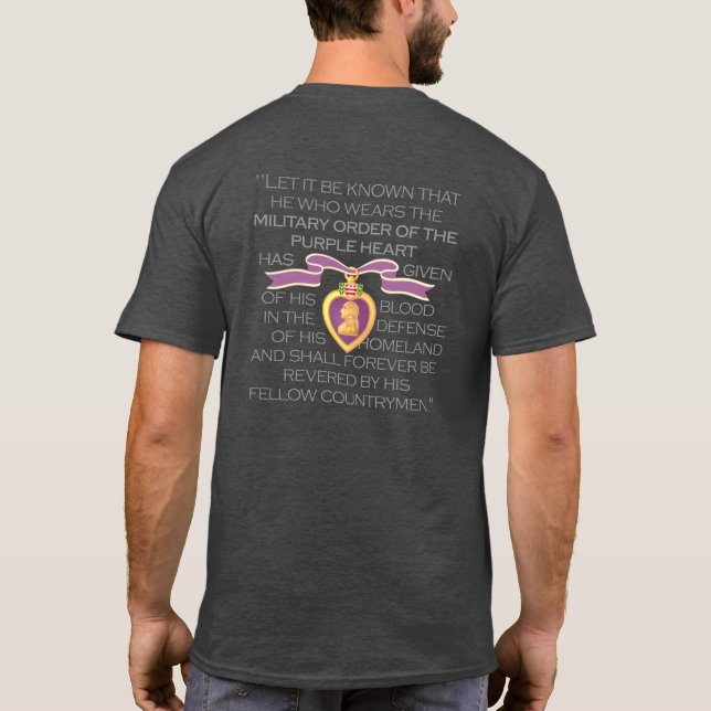 Camiseta "FITA DE CORAÇÃO PURPLE" personalizável (Verso)