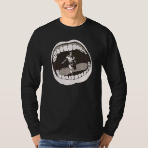 Camiseta Fita De Escape Da Boca Em Execução Retroativa