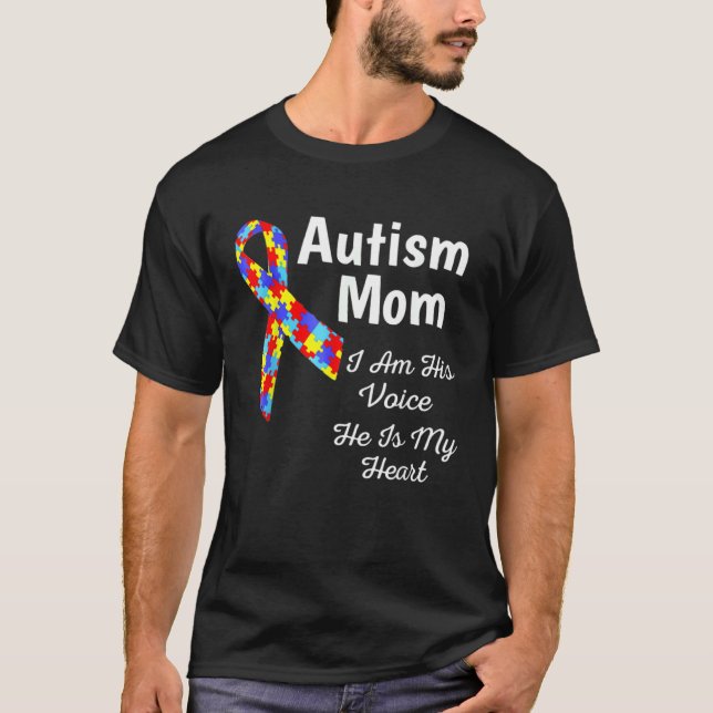 Camiseta Fita de Mãe do Autismo Quebra-cabeça Conscientizaç (Frente)