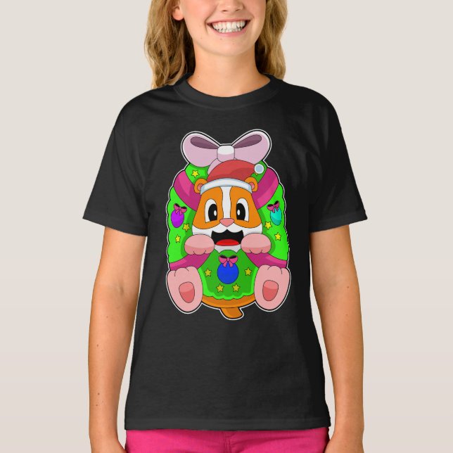 Camiseta Fita de Natal de Hamster (Frente)