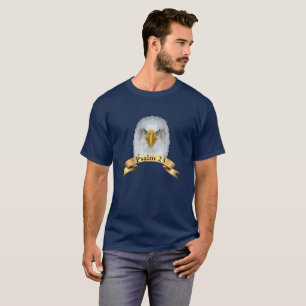 Camiseta Fita de ouro e ave de águia majestosa com Psalm 2