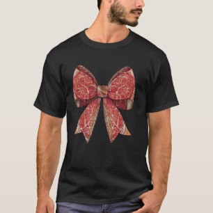 Camiseta Fita de Padrão de Facão de Açougueiro com Laço Sed