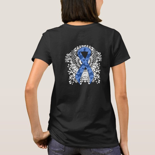 Camiseta Fita de Paisley Azul com Asas (Verso)