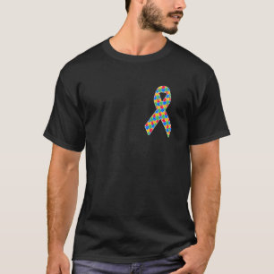 Camiseta Fita de Peça de Quebra-Cabeça no Bolso Conscientiz