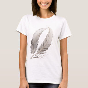 Camiseta fita de penas se transforma em um delicado musical