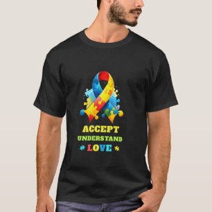 Camiseta Fita de Puzzle de Conscientização do Autismo Homen