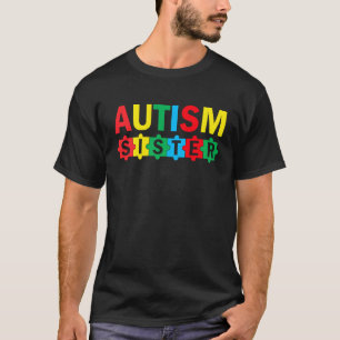 Camiseta Fita de Puzzle de Conscientização do Autismo Irmã