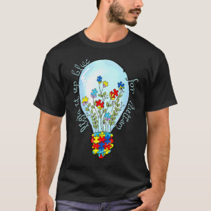 Camiseta Fita de Puzzle do Autismo Ilumine de Azul Pelo Aut