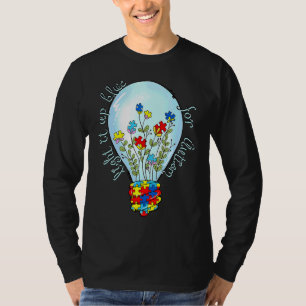 Camiseta Fita de Puzzle do Autismo Ilumine de Azul Pelo Aut