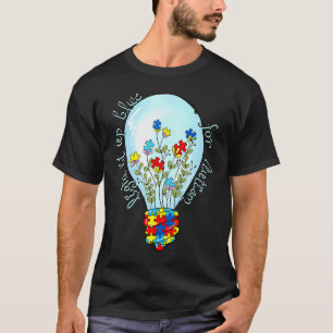 Camiseta Fita de Puzzle do Autismo Ilumine de Azul Pelo Aut