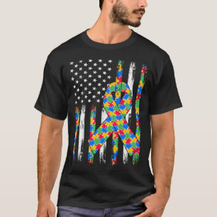 Camiseta Fita de Puzzle Retro Bandeira Americana Conscienti